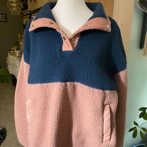 The North Face Blue and Pink Fleece Sweatshirt